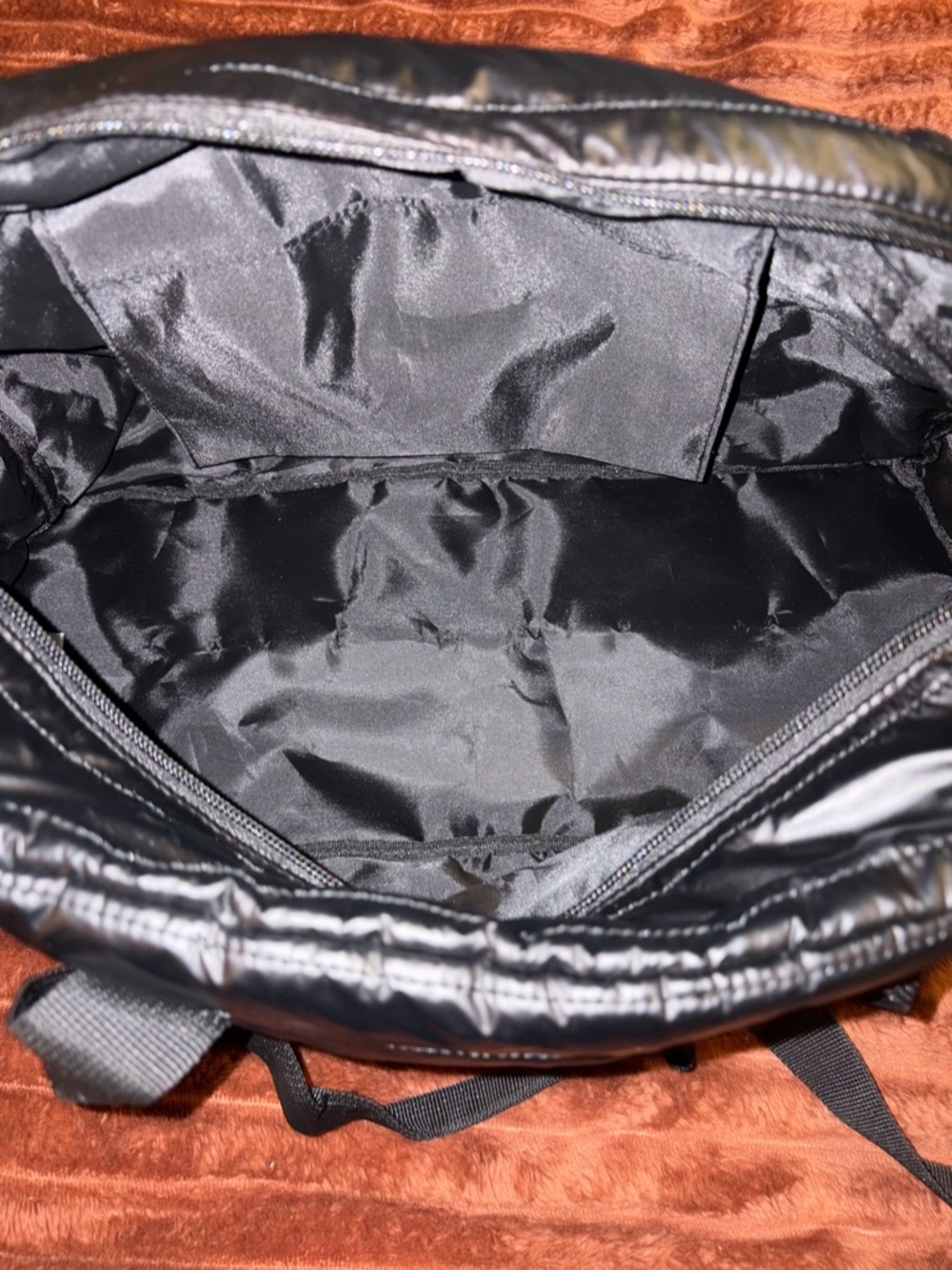 PINK Victoria's Secret Black Quilted Duffel Bag with Shoulder Strap - Picture 4 of 4